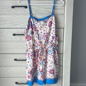 Skies Are Blue Floral Jumpsuit - Blue and Pink